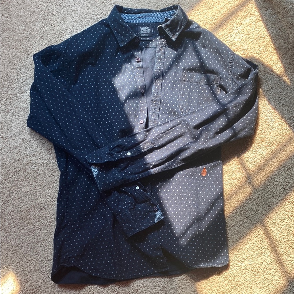 Men's Navy Blue Patterned Shirt